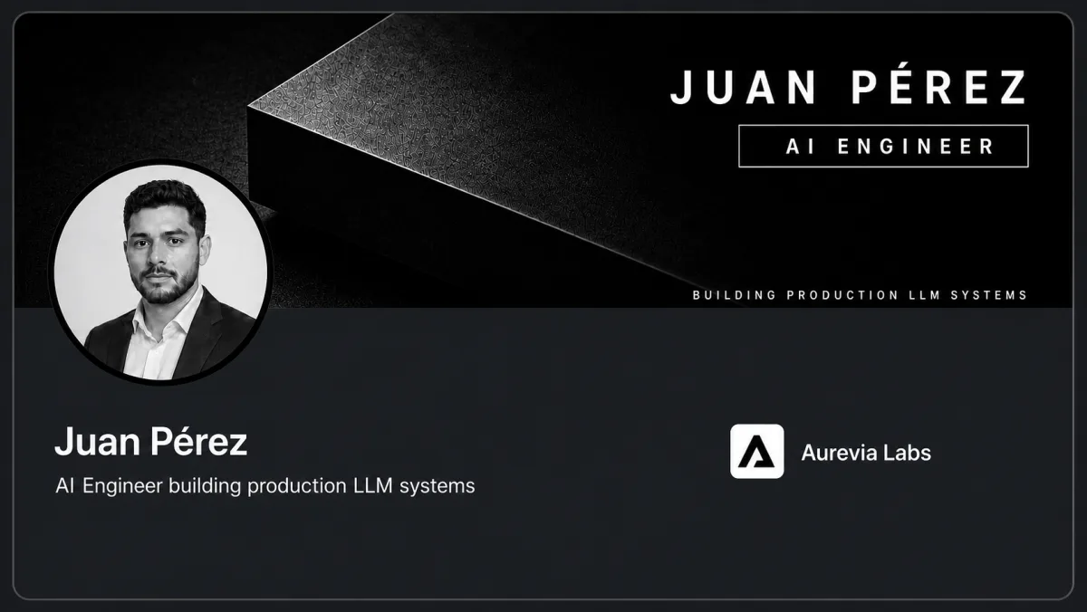 Ejemplo ilustrativo de un perfil de LinkedIn enfocado en AI Engineering